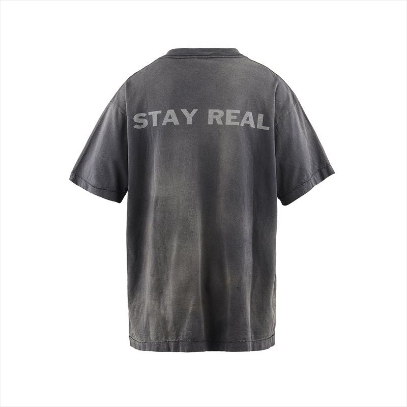 Saint Michael Stay Real Washed Grey Vintage Tee