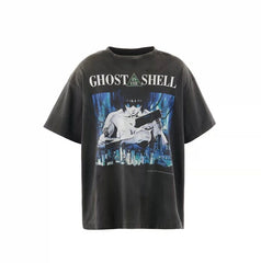 Saint Michael Ghost In The Shell Washed Black Vintage Tee