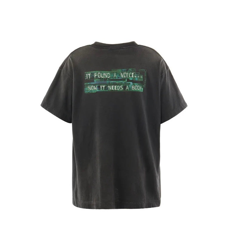 Saint Michael Ghost In The Shell Washed Black Vintage Tee