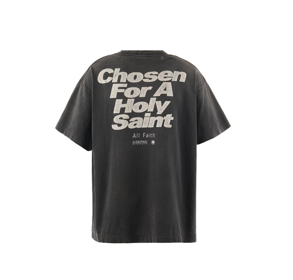 Saint Michael Eternal Fingerprint Washed Black Vintage Tee