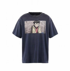 Saint Michael Pluto Anime Washed Navy Vintage Tee