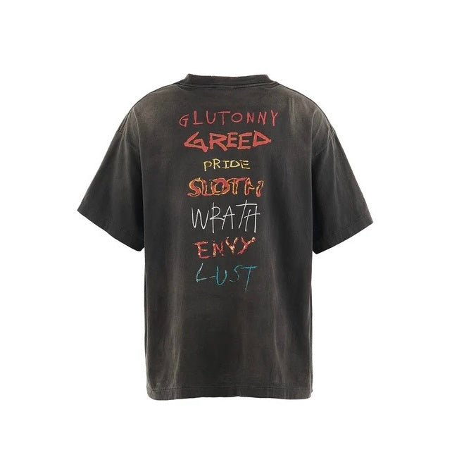 Saint Michael SA1NT Seven Sins Washed Black Vintage Tee