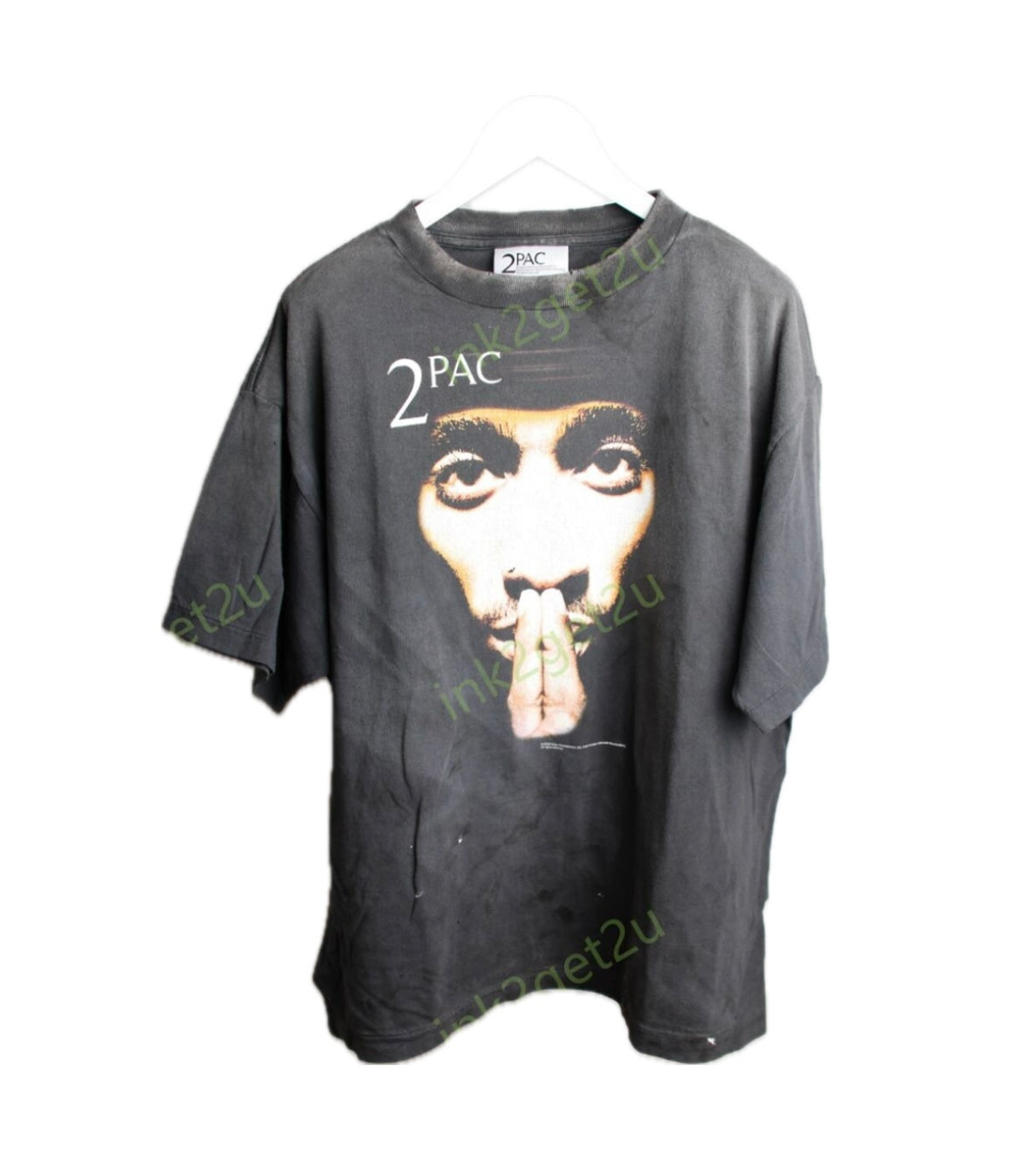 Saint Michael 2Pac Cross Vintage Black Tee