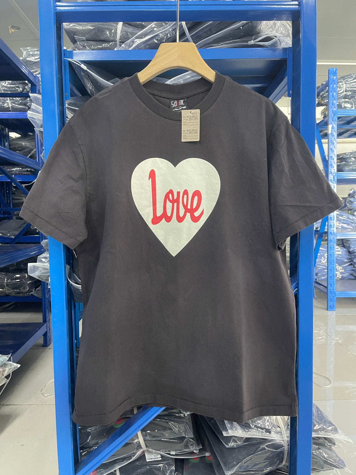 Saint Michael Love Heart Vintage Black Tee