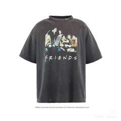 Saint Michael Friends Vintage Washed Black Tee