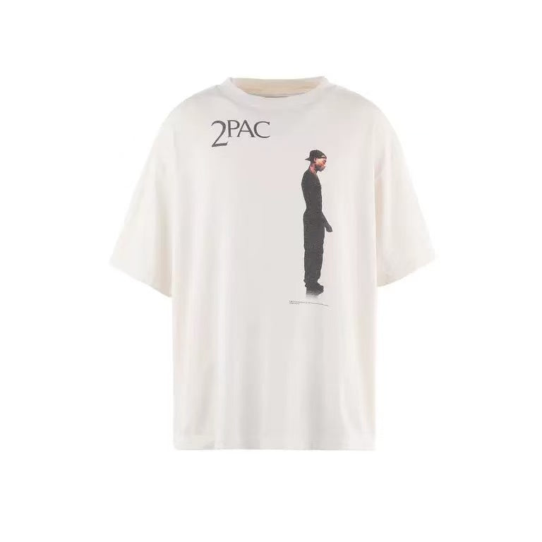 Saint Michael 2PAC Cross Print Off‑White Tee
