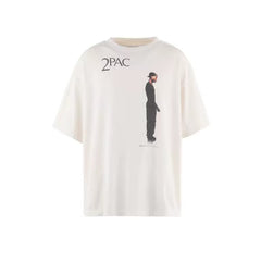 Saint Michael 2PAC Cross Print Off‑White Tee