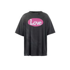 Saint Michael Love Dual‑Sided Vintage Black Tee