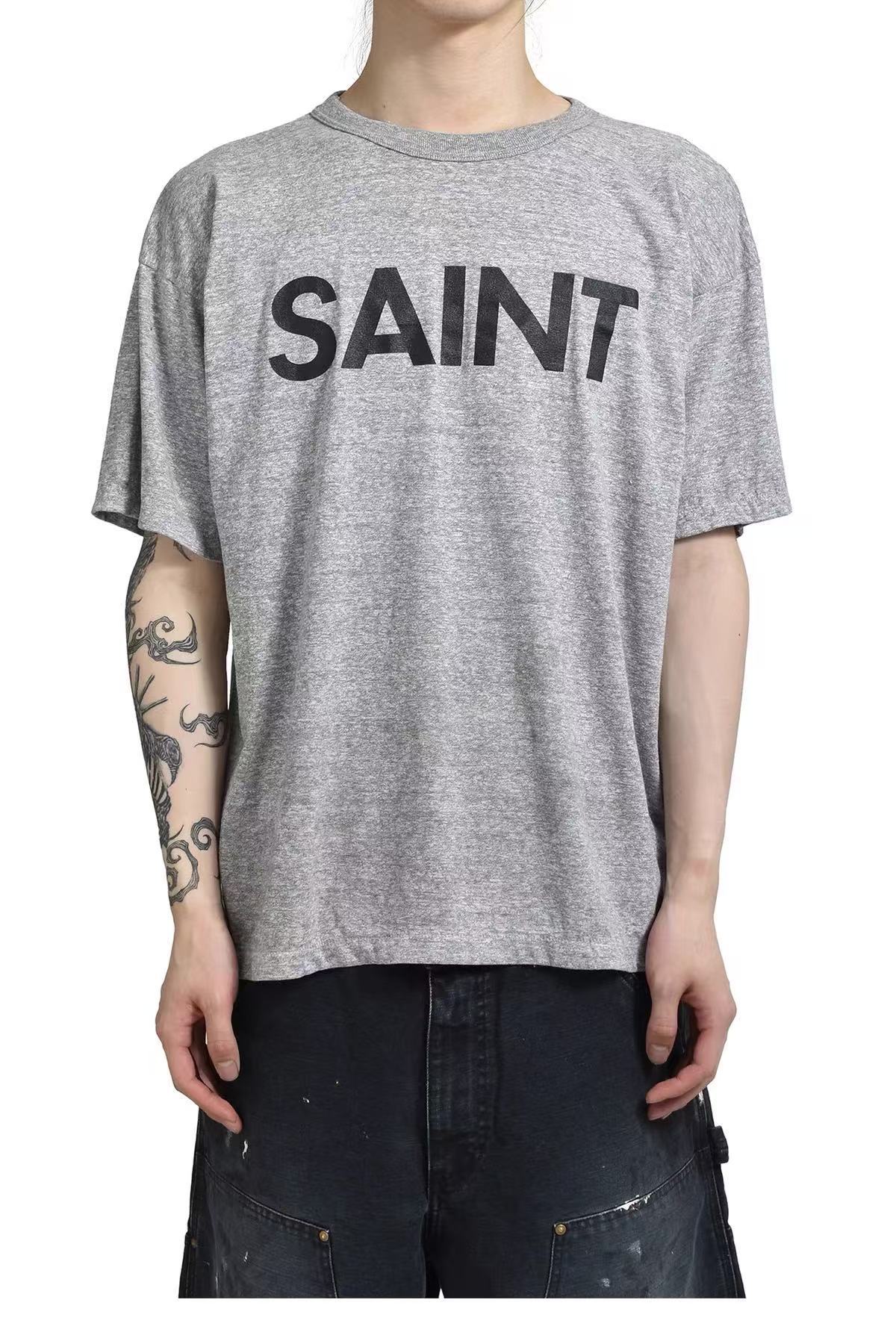 Saint Michael Bold Saint Logo Heather Grey Tee