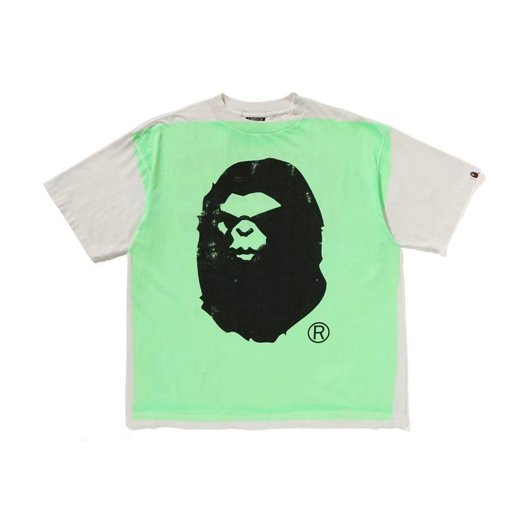 Saint Michael Ape Head Color Block Oversized Tee