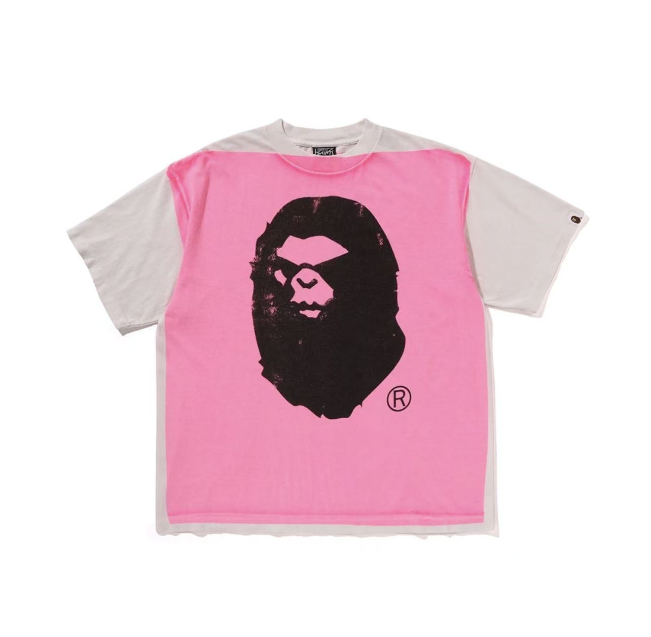 Saint Michael Ape Head Color Block Oversized Tee