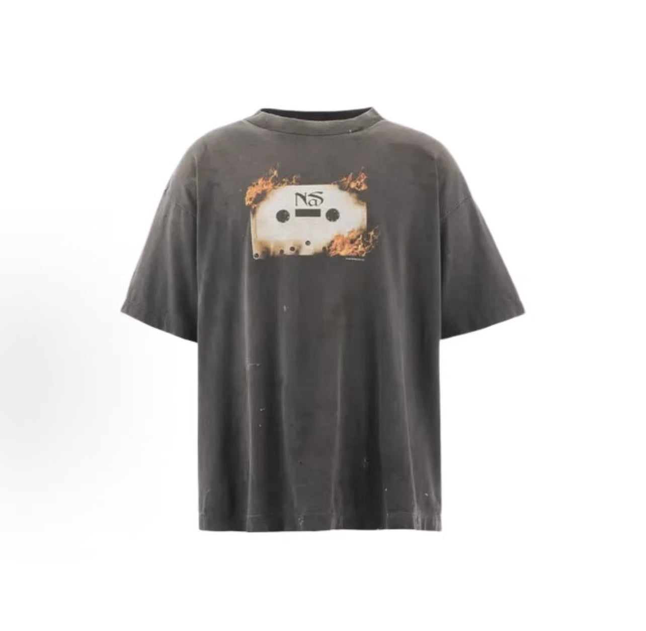Saint Michael Flaming Cassette Boombox Vintage Washed Tee