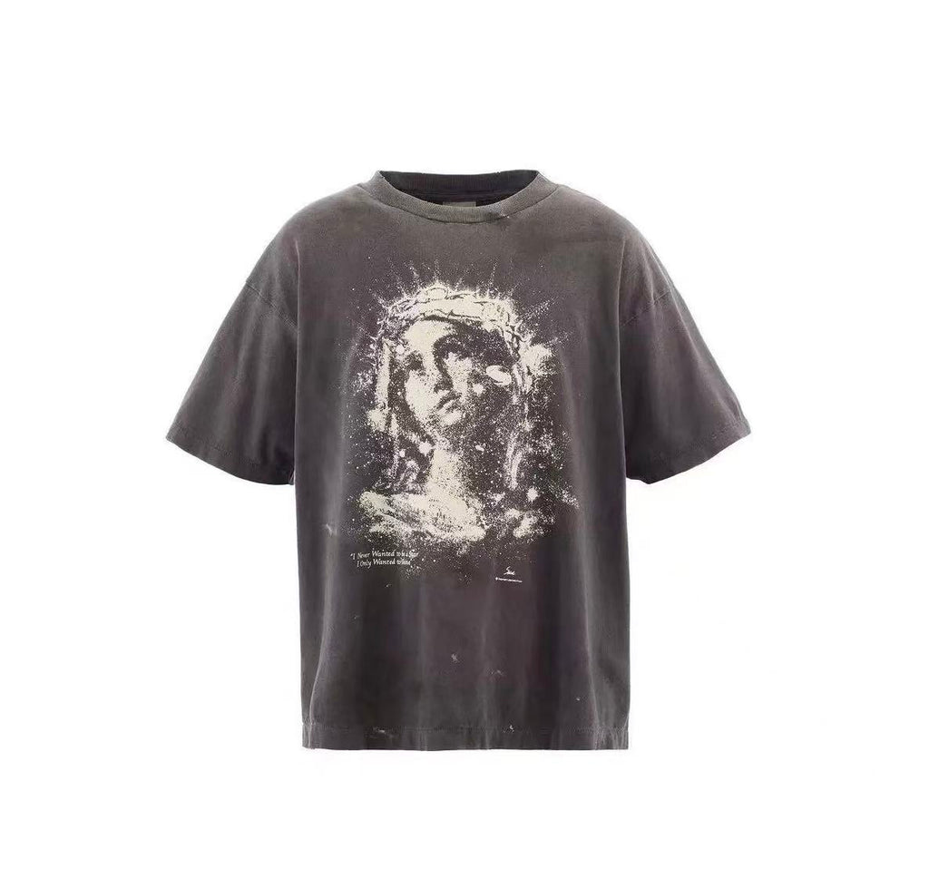 Saint Michael Vintage Saint Portrait Washed Black Tee