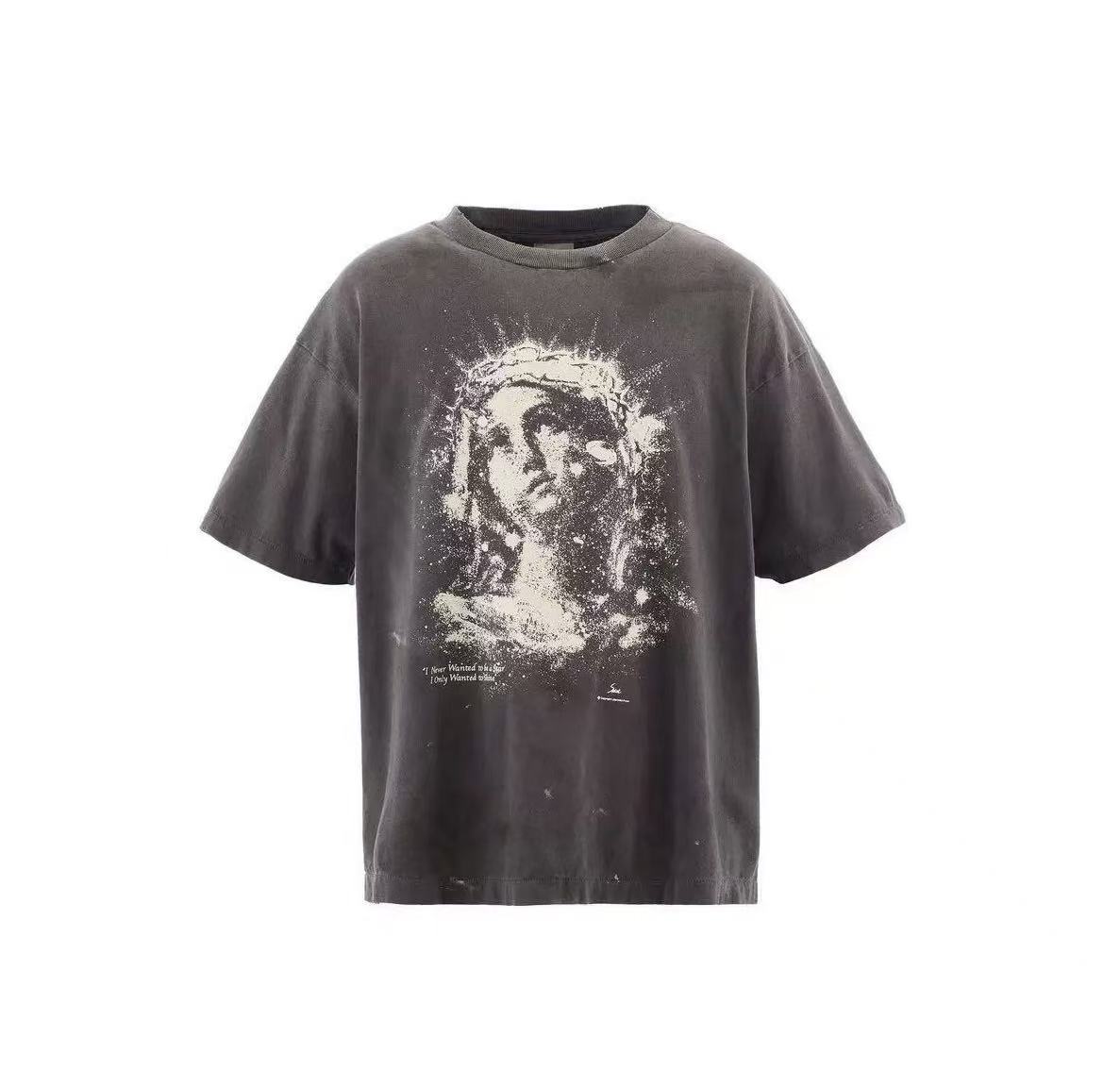 Saint Michael Vintage Saint Portrait Washed Black Tee