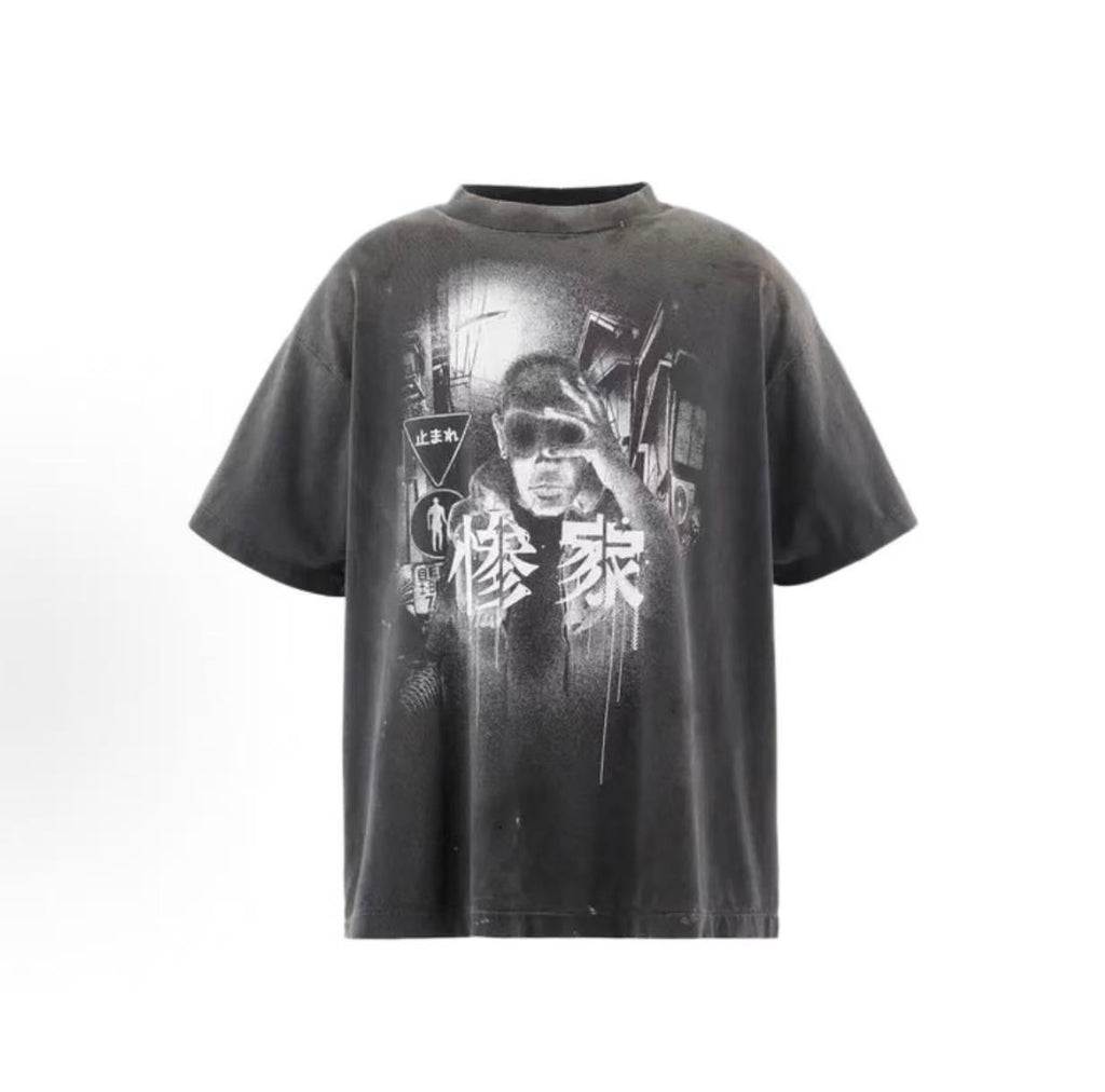 Saint Michael Japanese Street Portrait Vintage Washed Tee