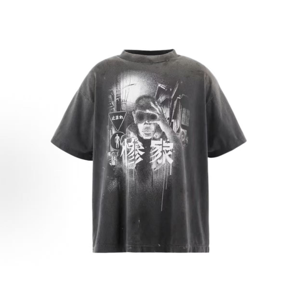 Saint Michael Japanese Street Portrait Vintage Washed Tee