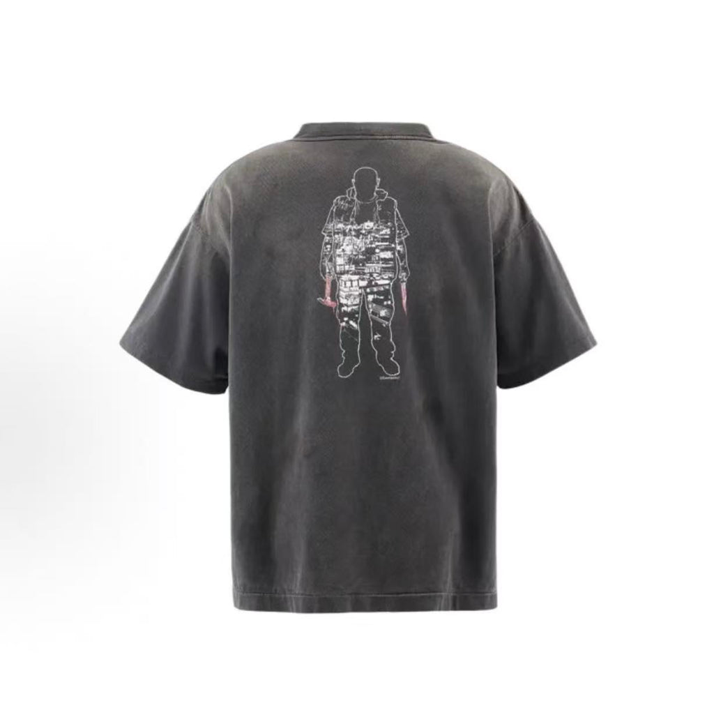 Saint Michael Japanese Street Portrait Vintage Washed Tee