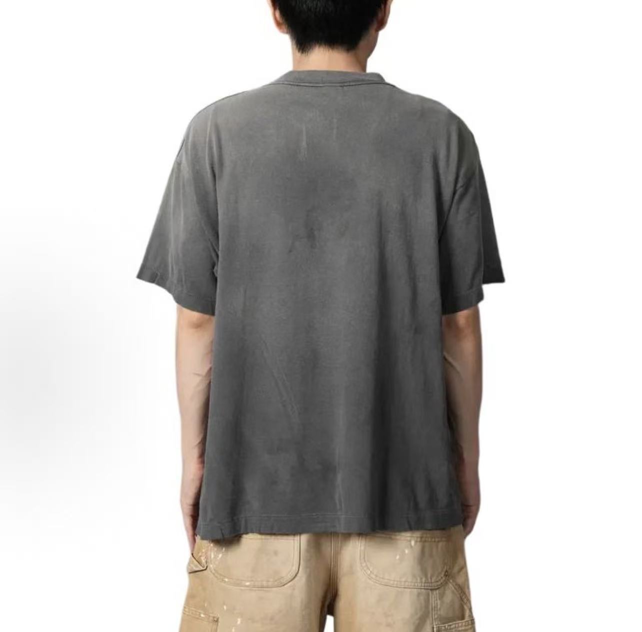 Saint Michael Classical Art Washed Black Tee