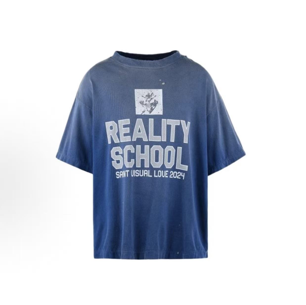 Saint Michael Reality School Washed Blue Tee