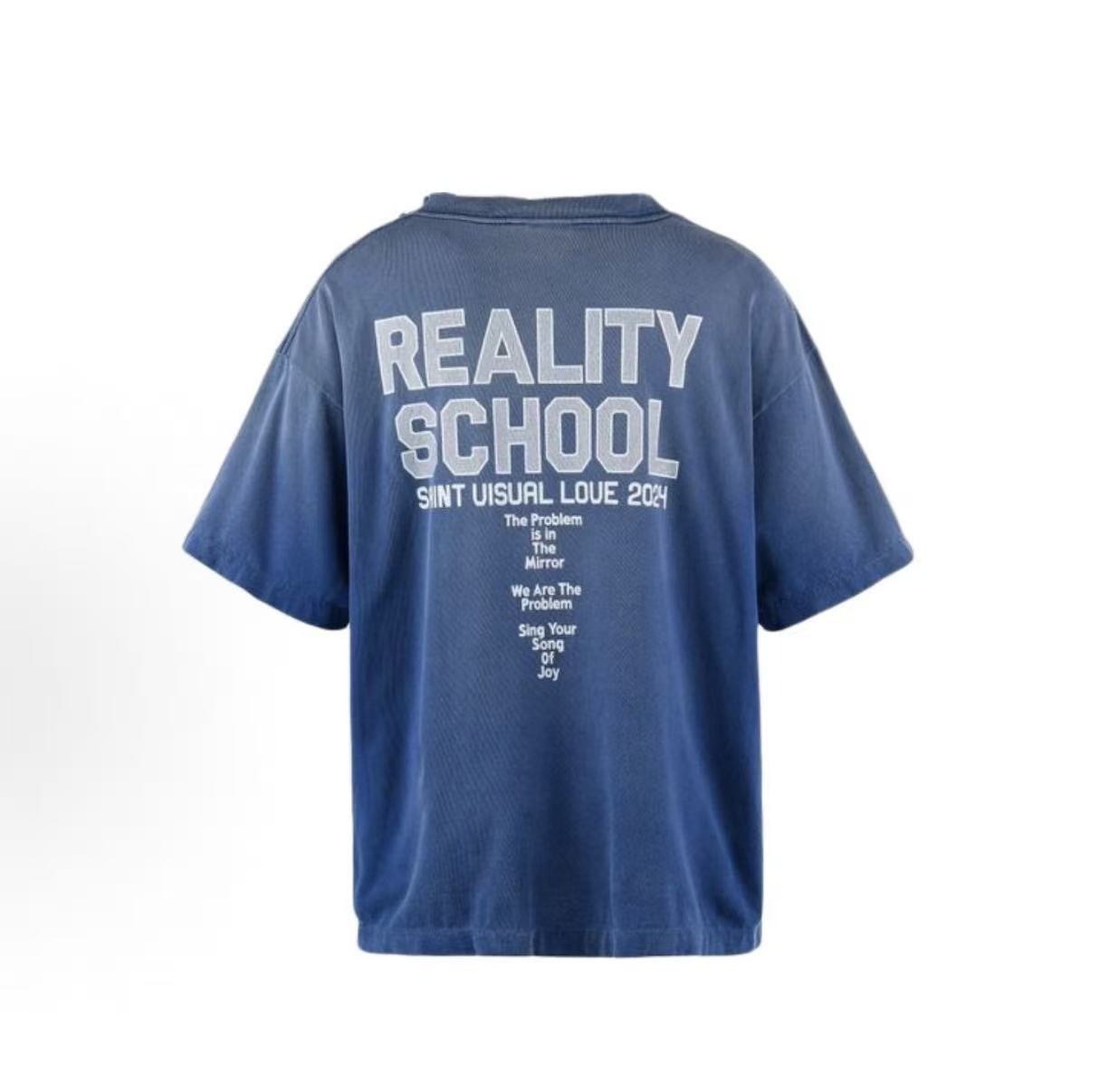 Saint Michael Reality School Washed Blue Tee