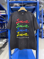 Saint Michael Multi‑Color Saint Lettering Washed Tee