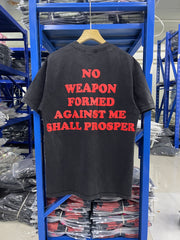Saint Michael No Weapon Formed Washed Black Pocket Tee