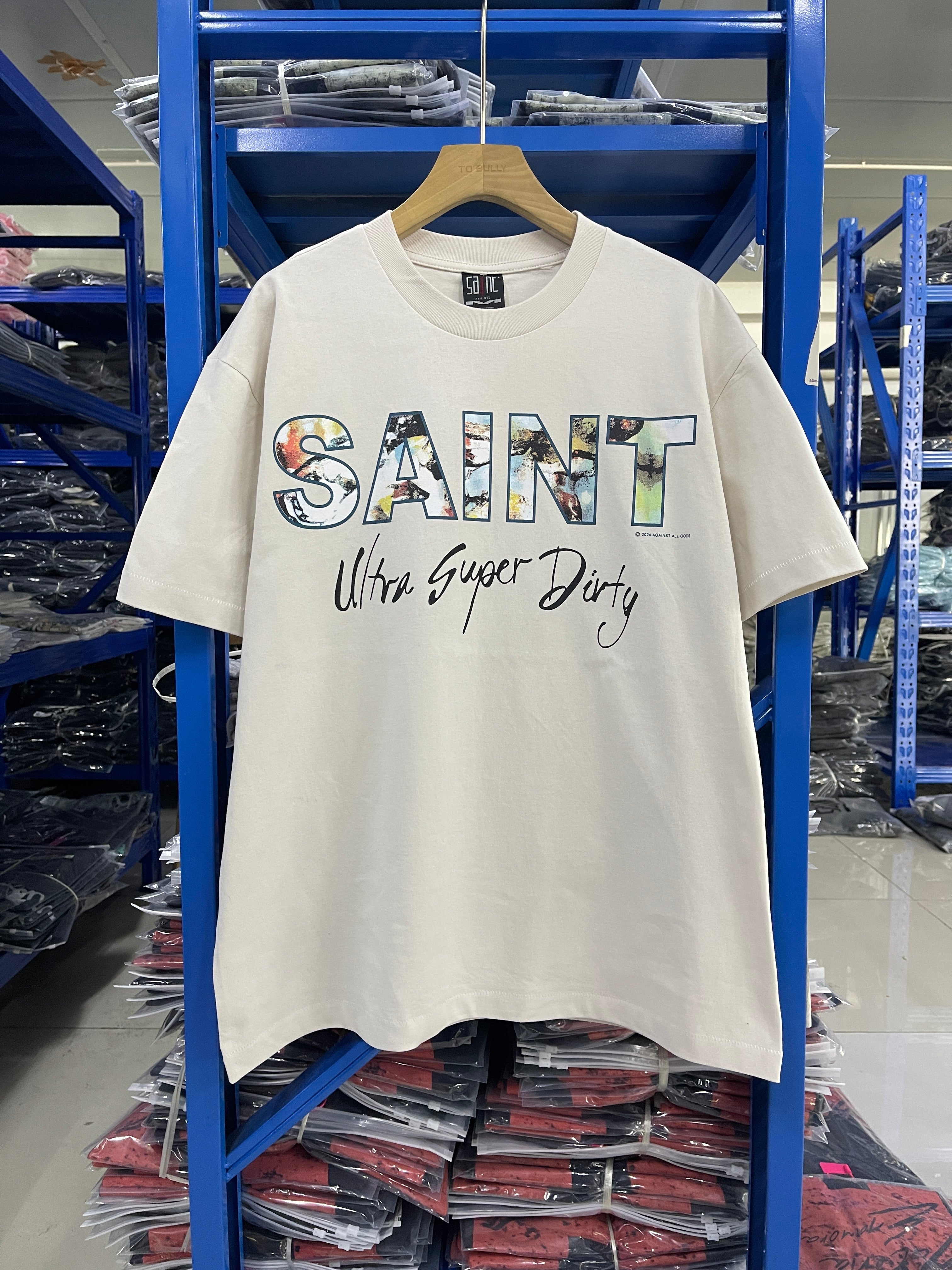 Saint Michael Ultra Super Dirty Off‑White Tee