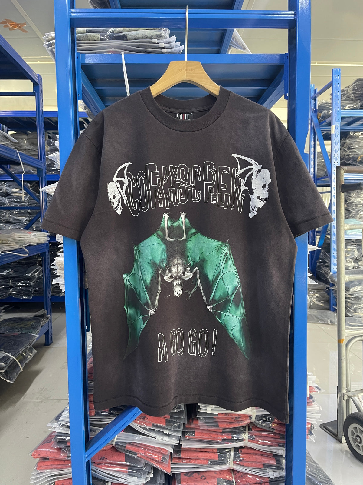 Saint Michael Bat Graphic Vintage Washed Tee