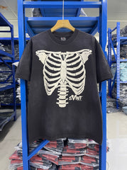 Saint Michael Skeleton Ribcage Vintage Black Tee
