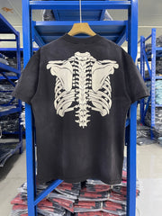 Saint Michael Skeleton Ribcage Vintage Black Tee