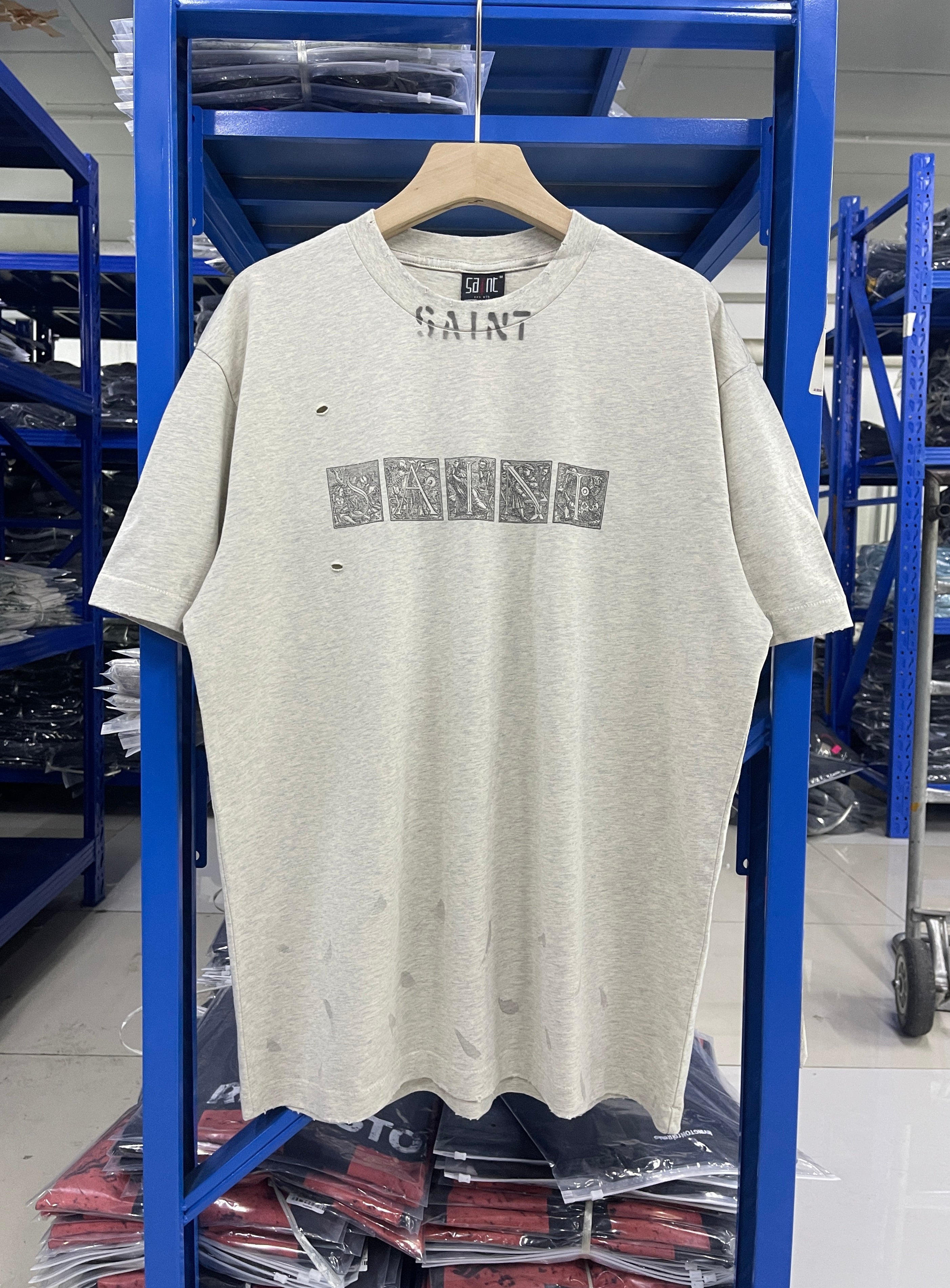 Saint Michael Saint Tears Distressed Oatmeal Tee