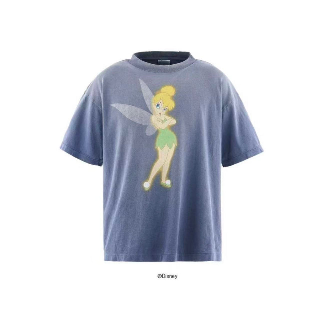 Saint Michael Tinker Bell Washed Blue Graphic Tee