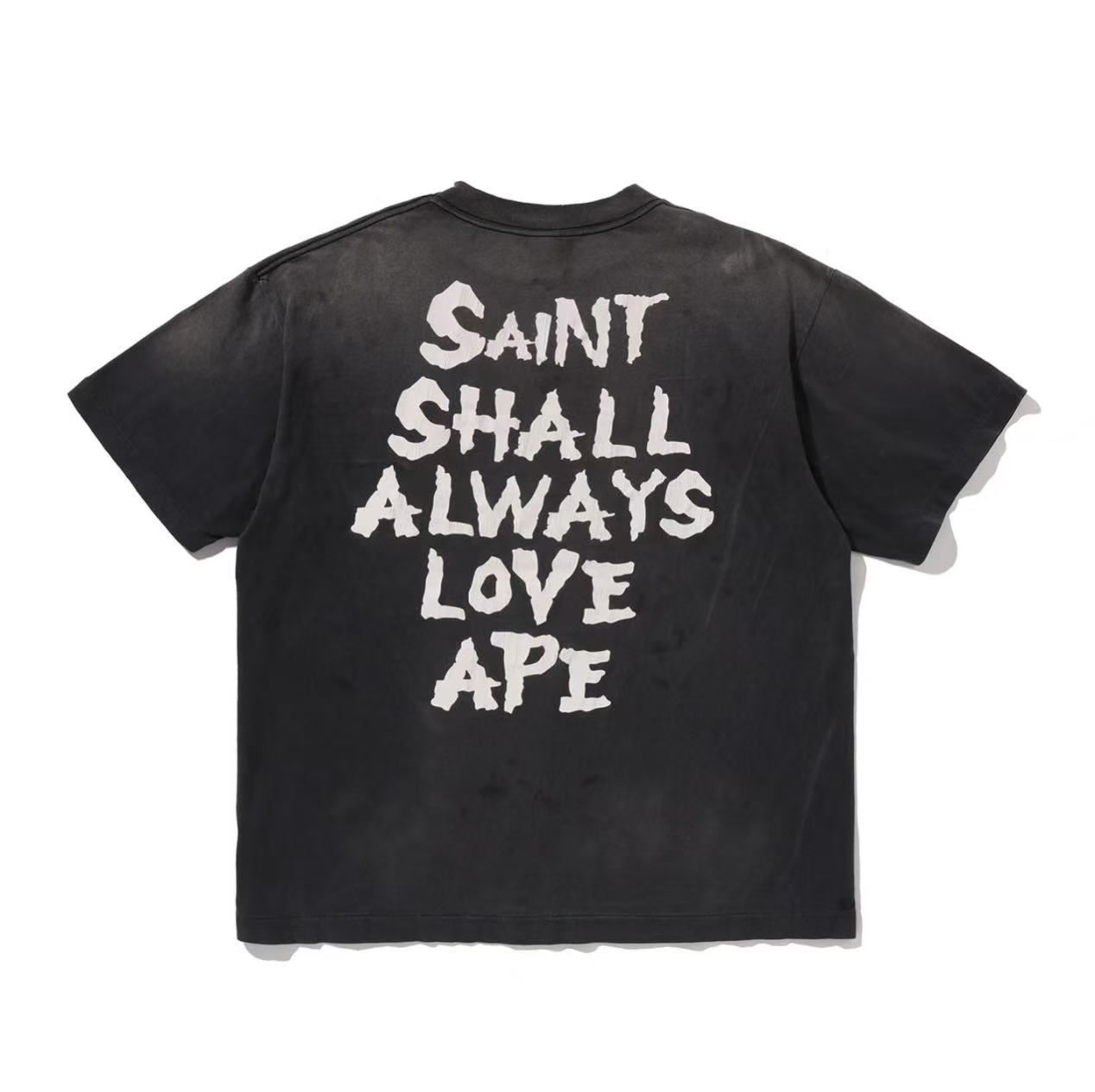 Saint Michael Skull Ape Vintage Washed Black Tee