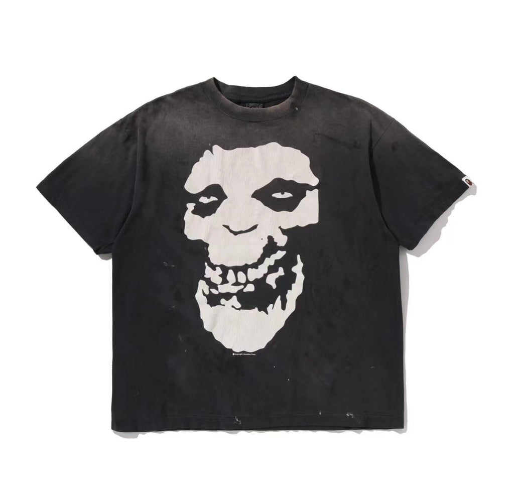 Saint Michael Skull Ape Vintage Washed Black Tee