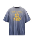 Saint Michael Fade Away Love Washed Blue Graphic Tee
