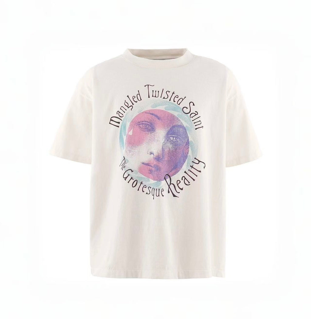 Saint Michael Mangled Twisted Saint Off‑White Tee