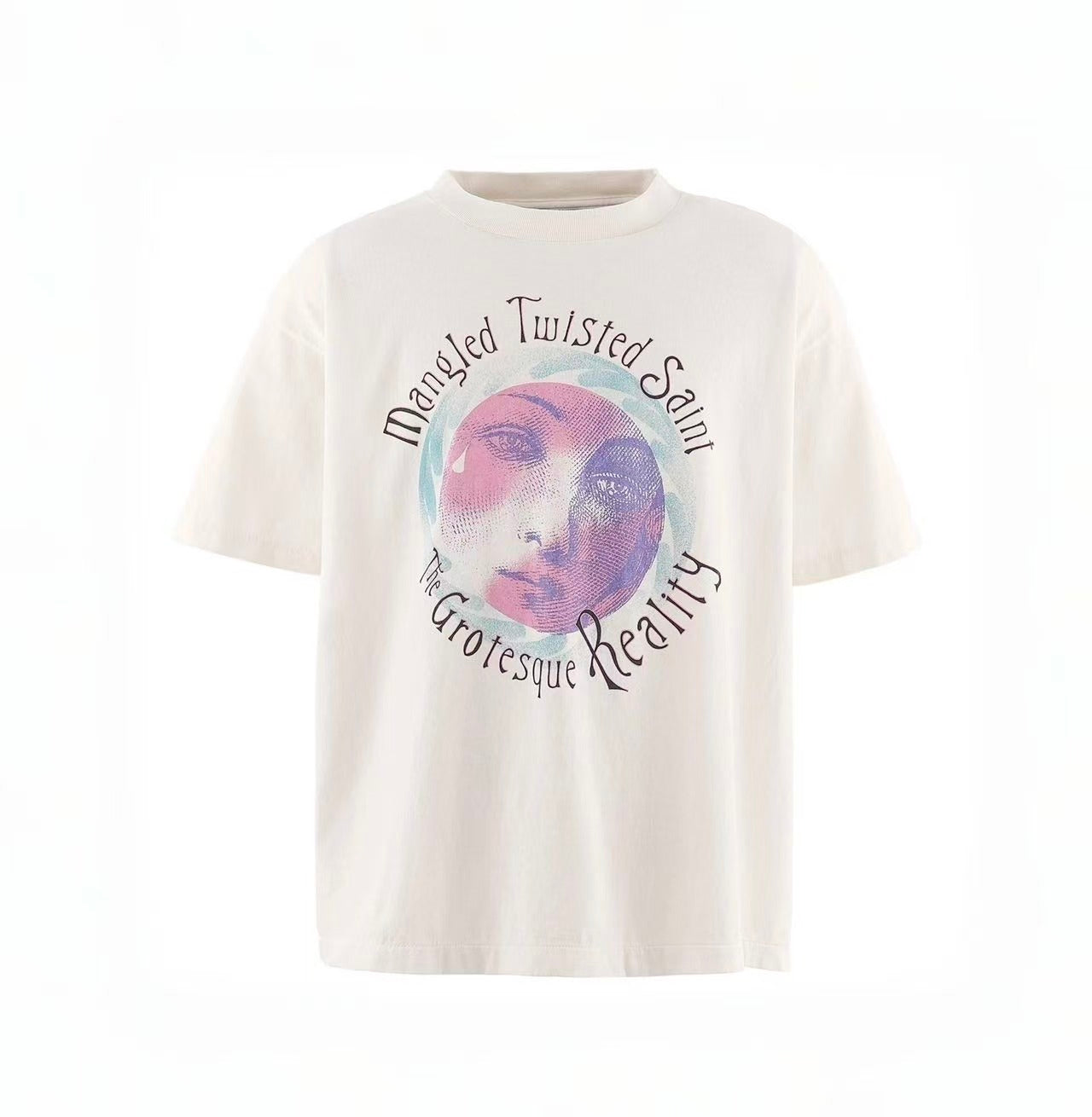 Saint Michael Mangled Twisted Saint Off‑White Tee