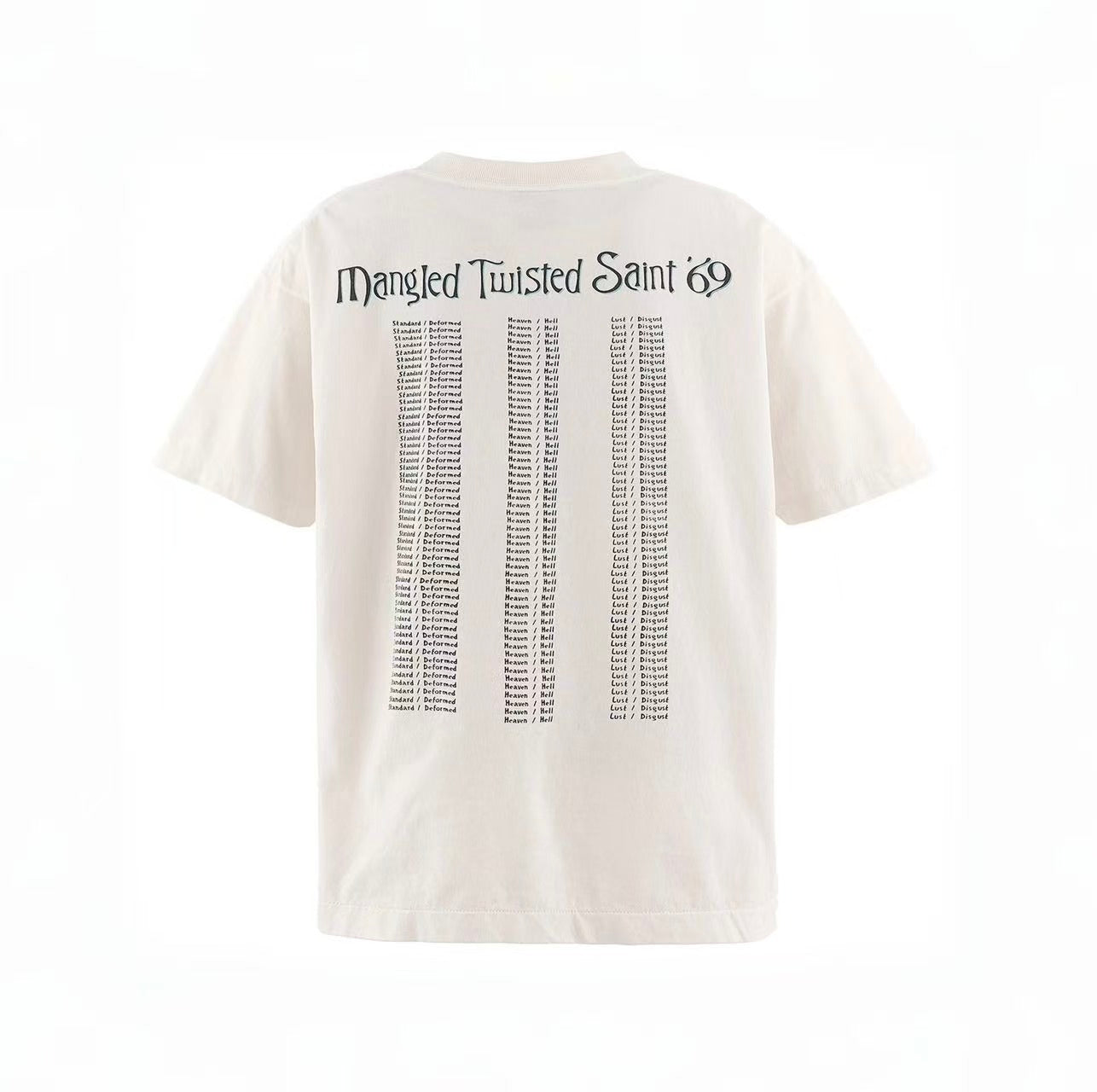 Saint Michael Mangled Twisted Saint Off‑White Tee