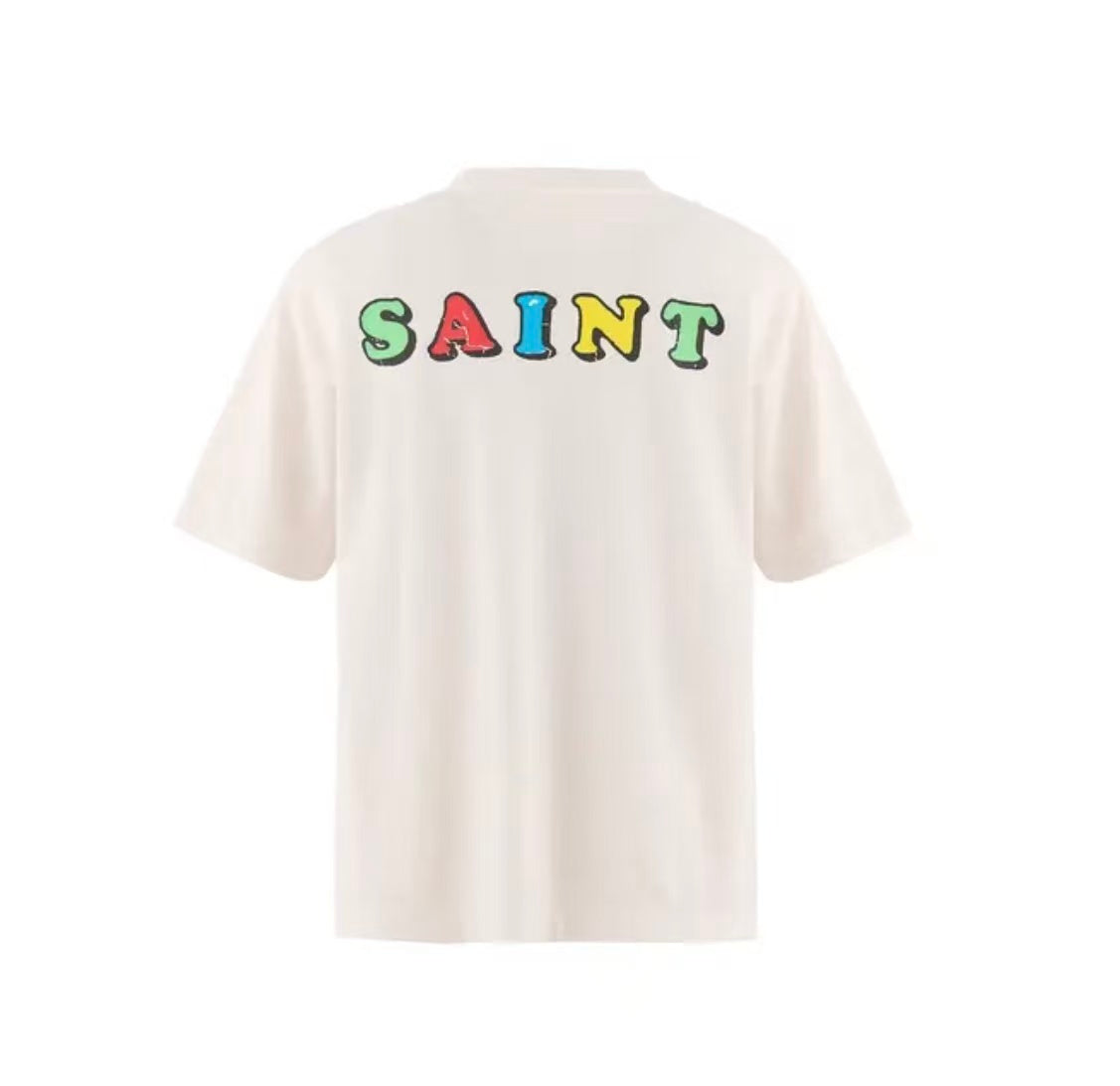 Saint Michael Native Collage Graphic Off‑White Oversized Tee