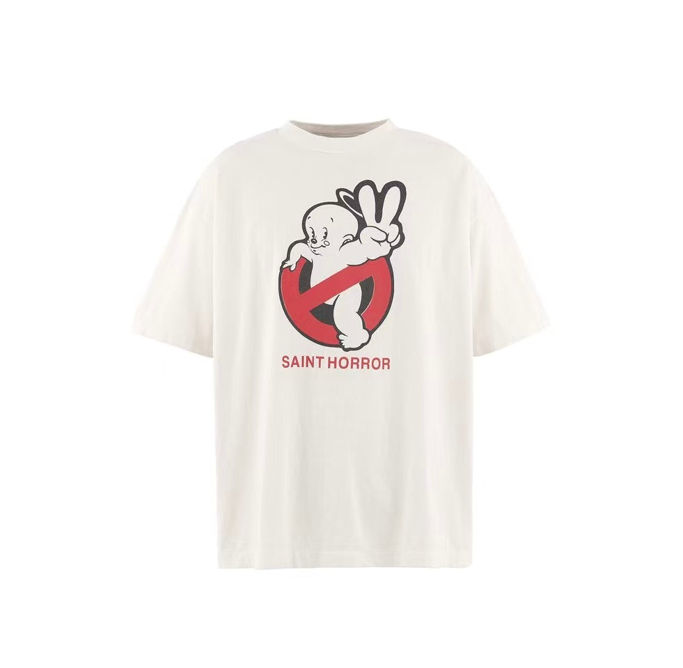 Saint Michael Saint Horror Cartoon Off‑White Oversized Tee