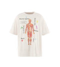 Saint Michael Human Anatomy Print Off‑White Oversized Tee