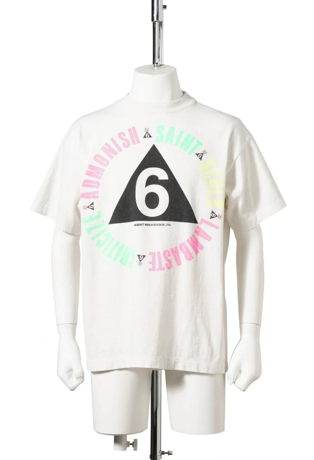 Saint Michael Number 6 Gradient Ring Off‑White Tee