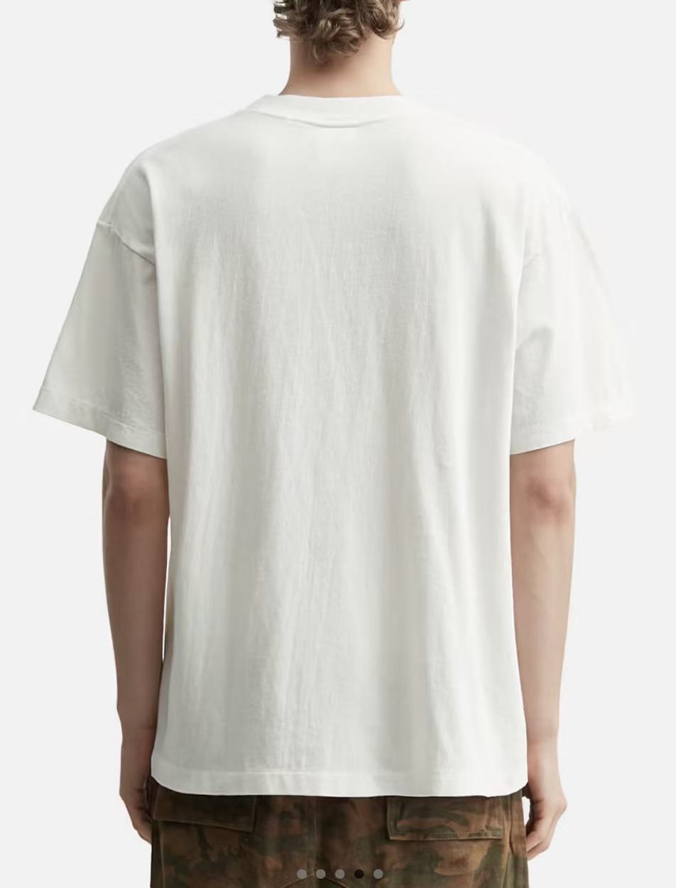 Saint Michael Saint World Shield Logo Off‑White Tee