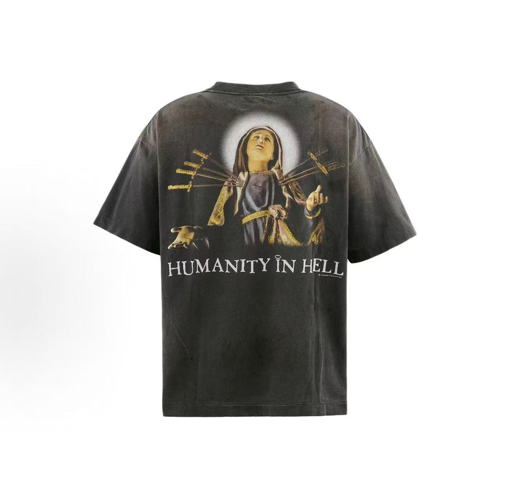 Saint Michael Double‑Sided Religious Print Washed Tee