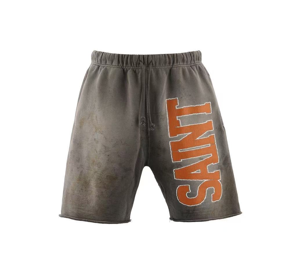 Saint Michael Orange Logo Vintage Sweat Shorts