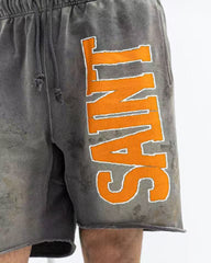 Saint Michael Orange Logo Vintage Sweat Shorts