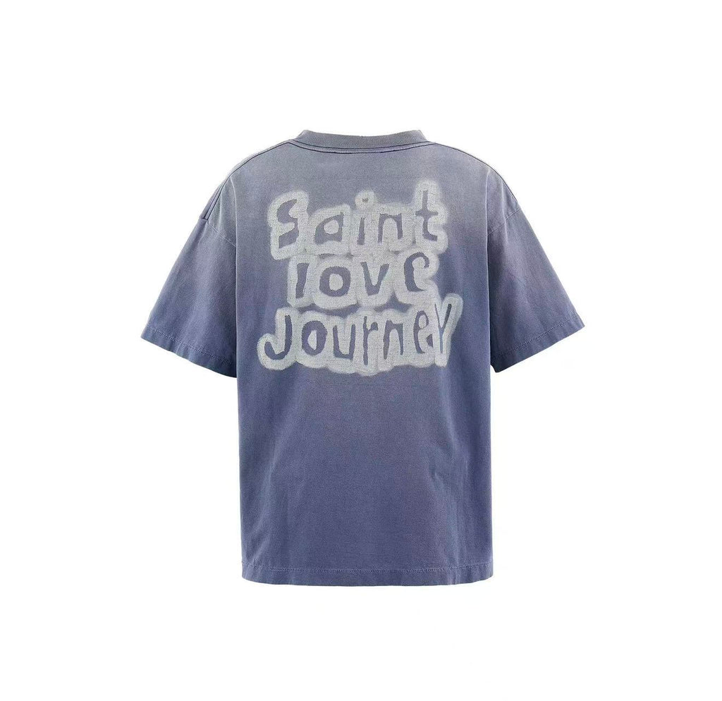 Saint Michael Saint Love Journey Faded Blue Tee