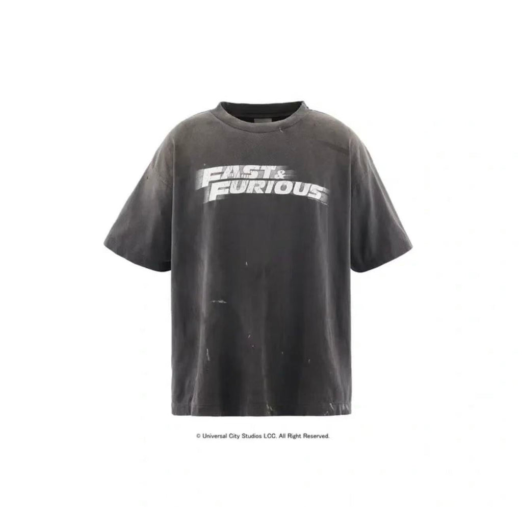 Saint Michael Fast & Furious Car Outline Washed Tee