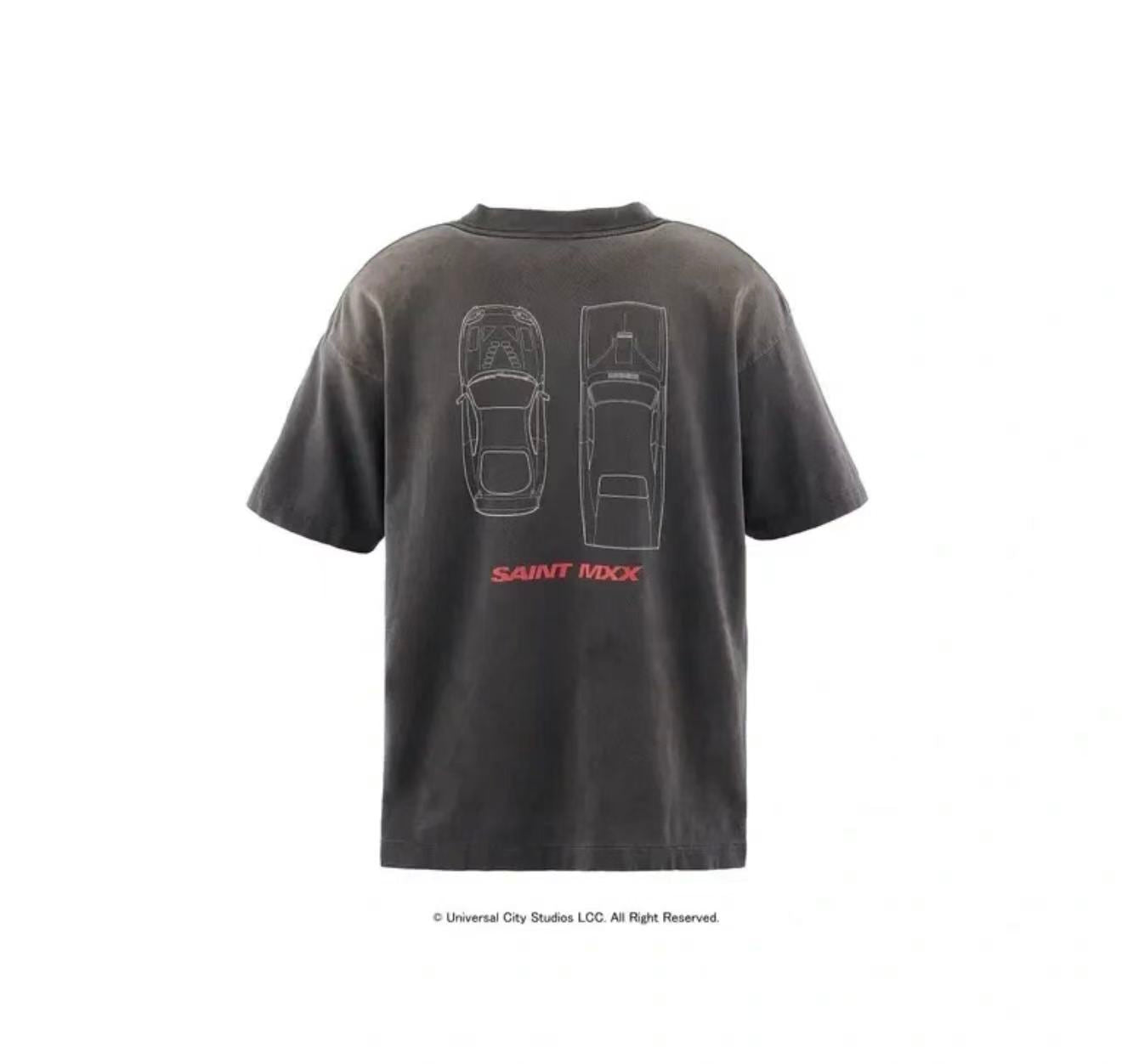 Saint Michael Fast & Furious Car Outline Washed Tee