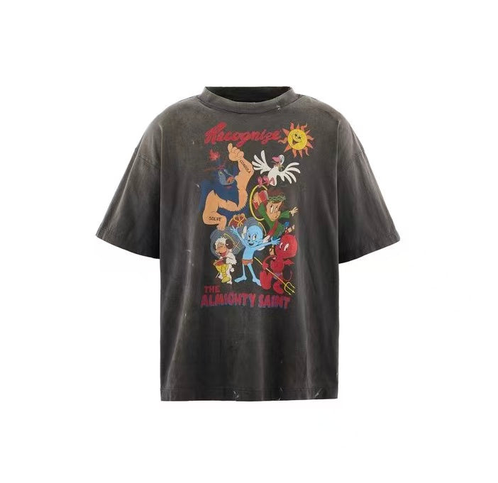 Saint Michael Vintage Cartoon Collage Washed Tee